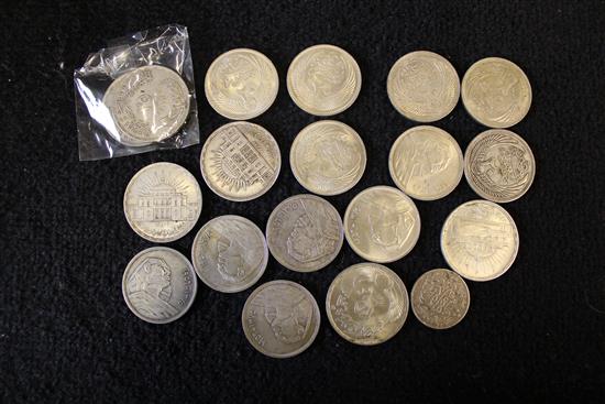 Collection 1950s Egyptian silver coins